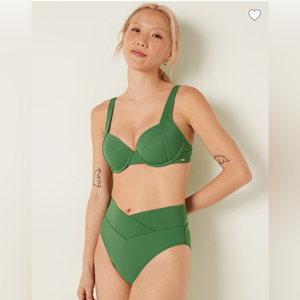 PINK Victoria's Secret Green Push-up bra Bikini Top